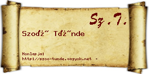 Szoó Tünde névjegykártya