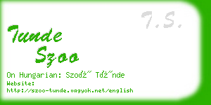 tunde szoo business card